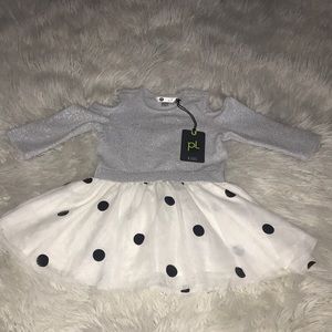 Polka dot cute winter dress
